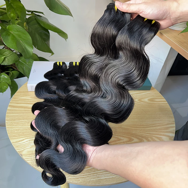 GDYLuxury 100% Unbehandeltes Echthaar Body Wave Bündel Vietnamesische Rohe Jungfrau-Haarverlängerungen Doppelt Gewebt Natürliche Farbe 10-30 Zoll – Detail 7