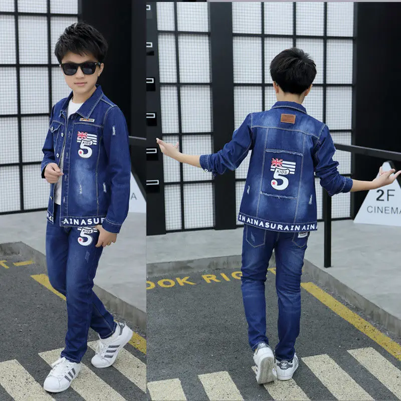 

Children's Clothing Boys' Autumn Clothing Set 2025 11 Denim 7 Long Sleeves 8 Older Children 9 Autumn 14 Primary School Students