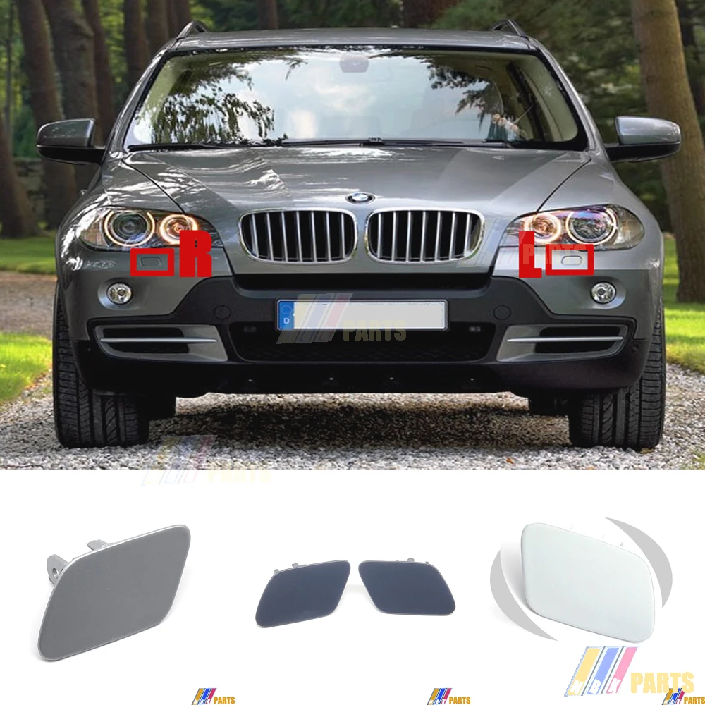 Fit 07-13 BMW X5 E70 3.0d 3.0sd 3.0si 4.8i 30dX 35iX 40dX 40iX 50iX M50dX SAV Front Headlight Washer COVER