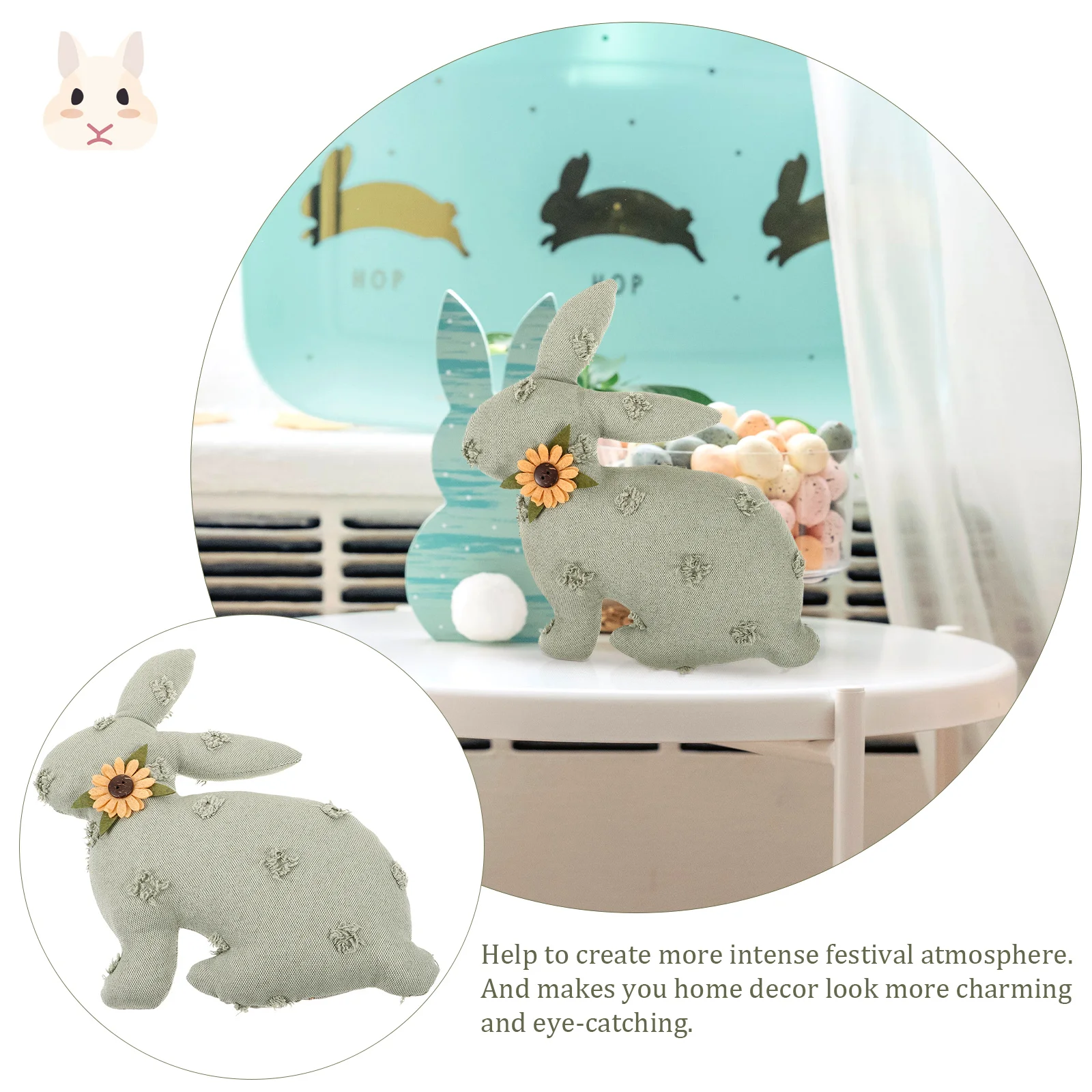 

Decoration Bunny Easter Party Layout Spring Table Centerpiece Decor Stuffed Easter Spring Rabbits Theme Rabbit