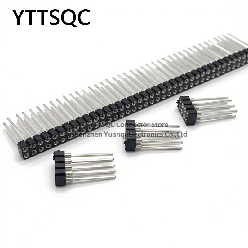 10pcs 2.54MM PITCH Strip Connector Socket L17.8MM Double Row ROUND FEMALE PIN HEADER long pin FOR PCB 2X3p/4p/6p/8p/20/40 PIN