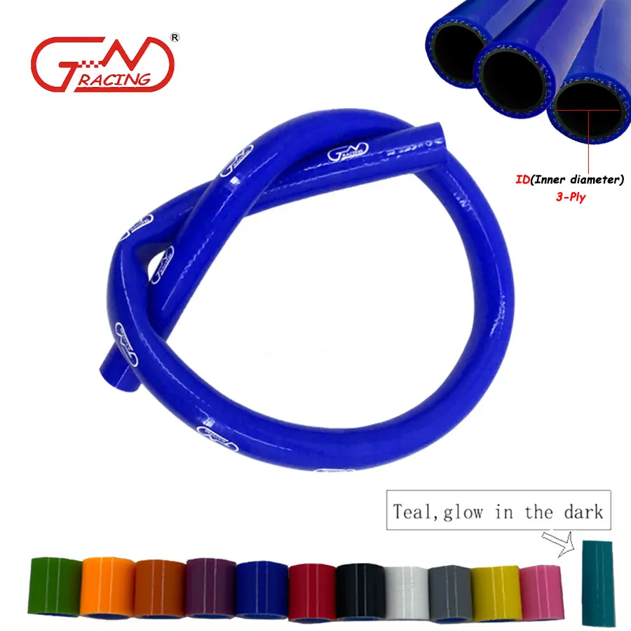 JN RACING 3 Layers Silicone Hoses Straight 1 Meter Car Engine Universal High Temperature Silica Gel Tube Blue Multi Size