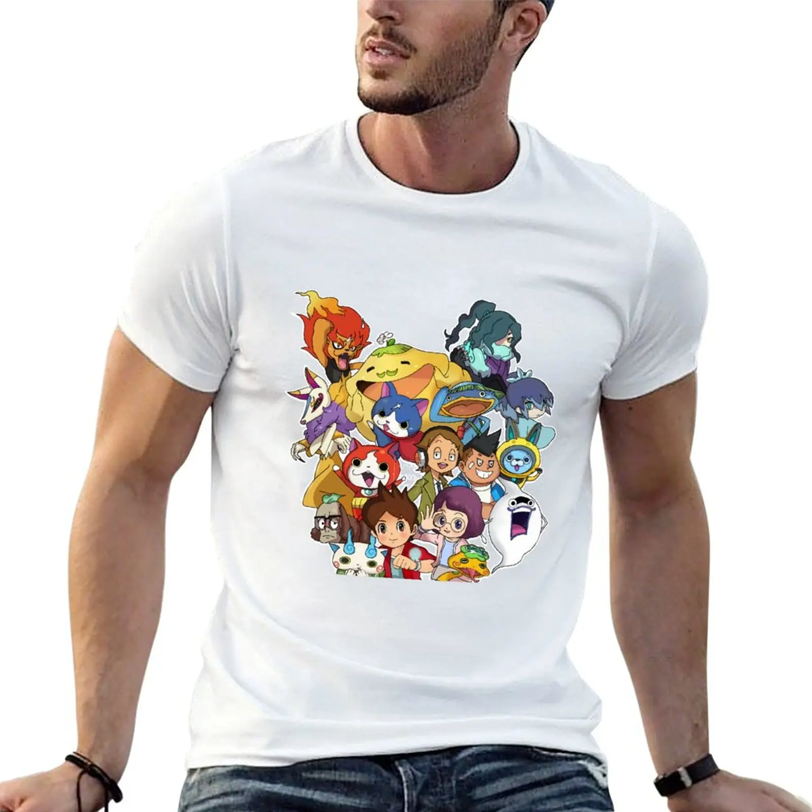 

Watch T-Shirt 100% cotton Stickers t plain brand shirt Yokai Yo-Kai man luxury t Watch men shirt