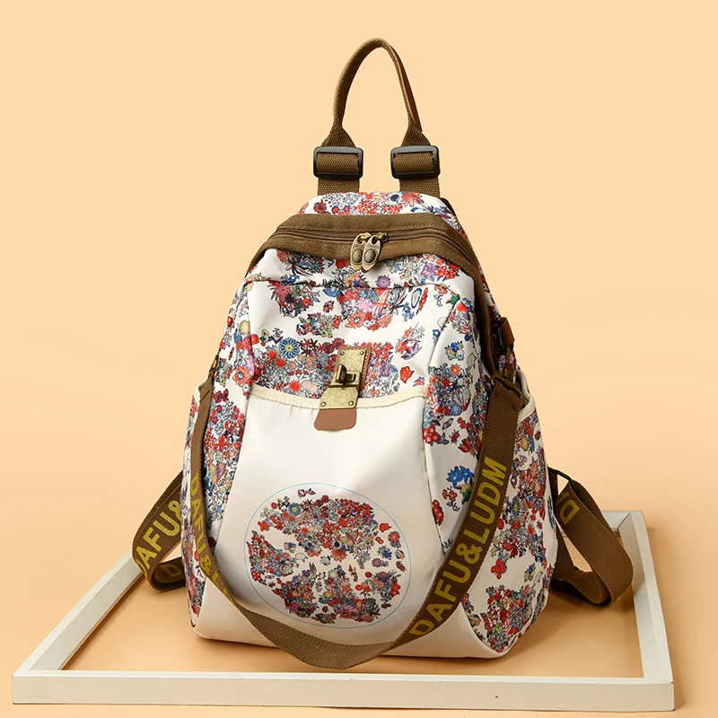 

Осень 2026, новые модные нейлоновые рюкзаки, простые высококачественные универсальные портативные рюкзаки большой емкости на молнии для женщин