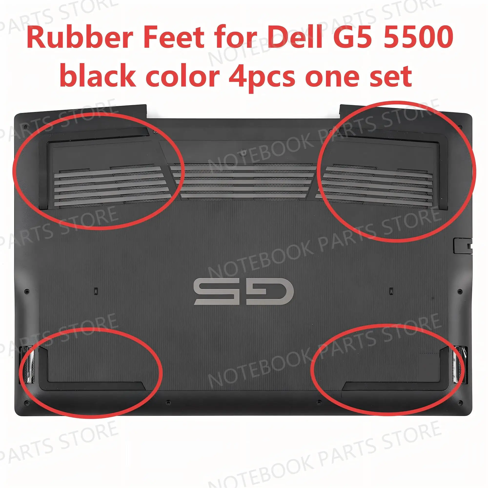 

Rubber Feet on Bottom For Dell G5 5500 4PCS rubber Pad One Set black color Suitable for small heat dissipation holes laptop