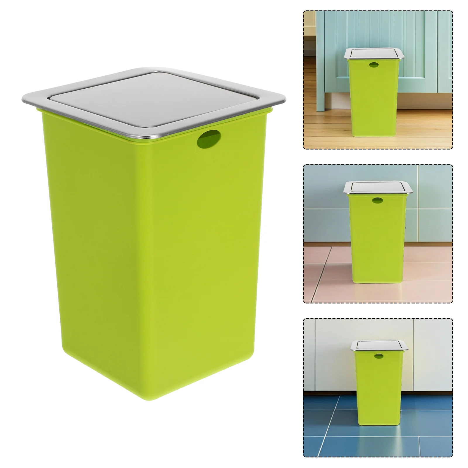 

Встраиваемый мусорный бак для столешницы, тонкий дизайн, легко чистится, из нержавеющей стали, для кухни и ванной комнаты.