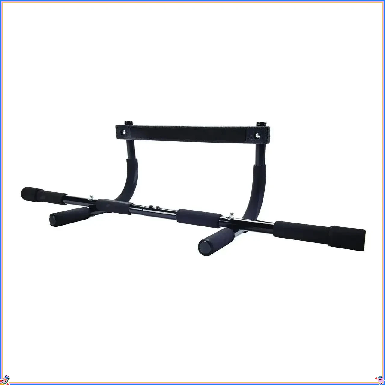 Mehrzweck-Klimmstange, 12 Griffe, 250 Pfund Tragkraft, Tür-Heim-Fitnessgeräte (schwarz)