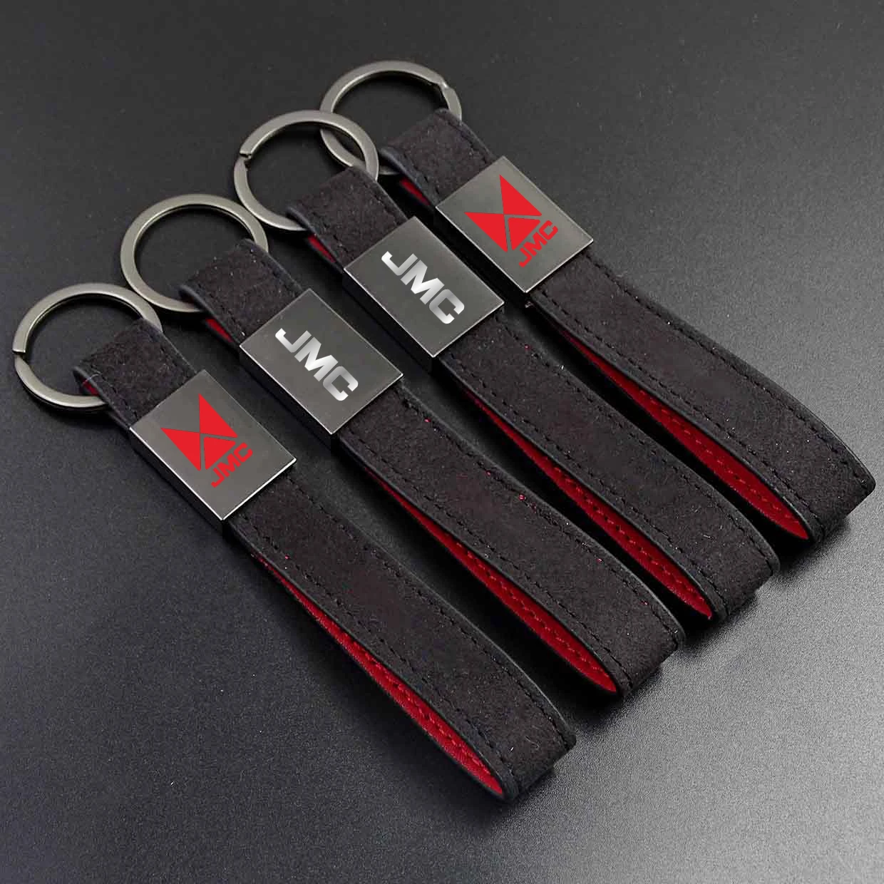 For Alcantara Leather Key Chain Italy Flag Car Embroidery Keyring For JMC Pickup Baodian Boarding BaoWei Carrying Compadre CV9