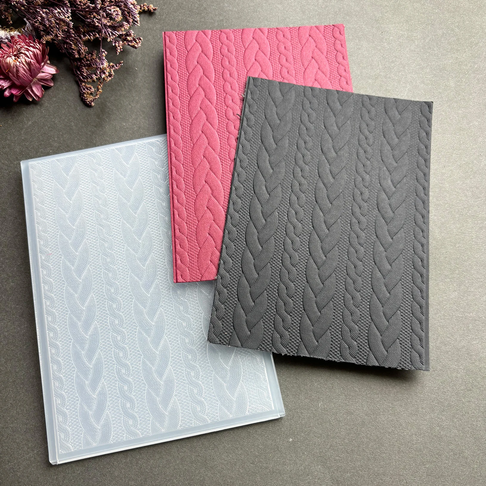 Beliebte Wahl, meistverkaufter 3D-Relief-geprägter Ordner, Bambus-gewebtes Textur-Thema-Design, geeignet für verschiedene Papierkunstprojekte