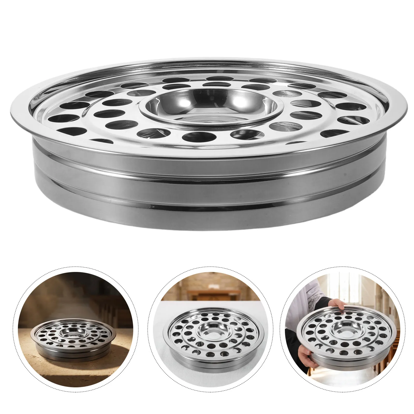 

Communion Tray Holy Communion Plate Serving Platter Holds 32 Cups For Church Services Worship Chapel And Religious Celebrations