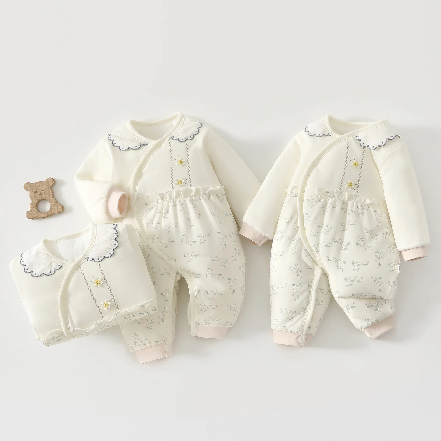 

Детский комбинезон на осень и зиму, тонкое хлопковое пальто, утолщенное и теплое, детский комбинезон для девочек, одежда для новорожденных, верхняя одежда, 80 г