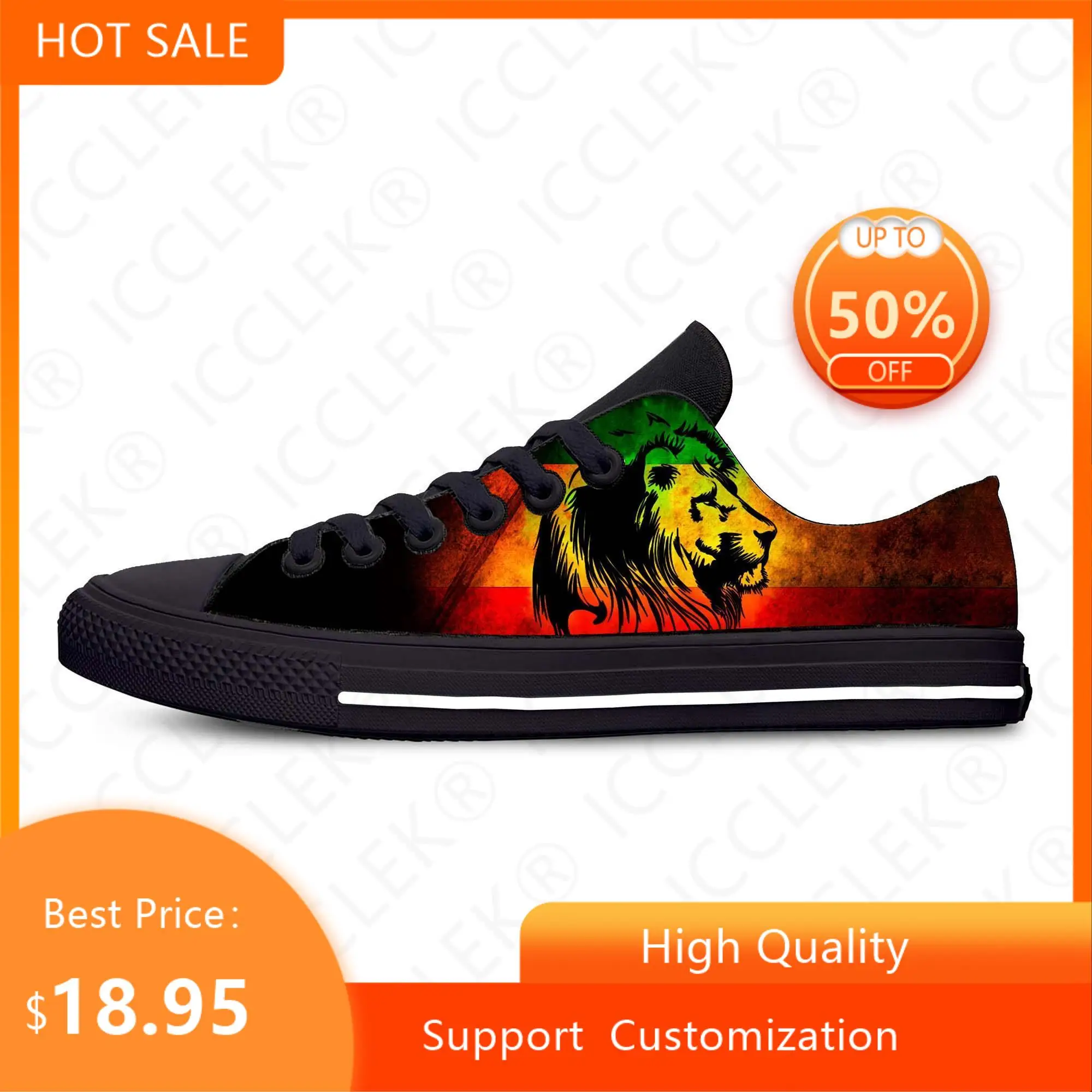 Ethiopia Ethiopian Flag Lion of Judah Rastafarian Casual Shoes Low Top Mens Womens Teenager Comfortable Breathable Sneakers