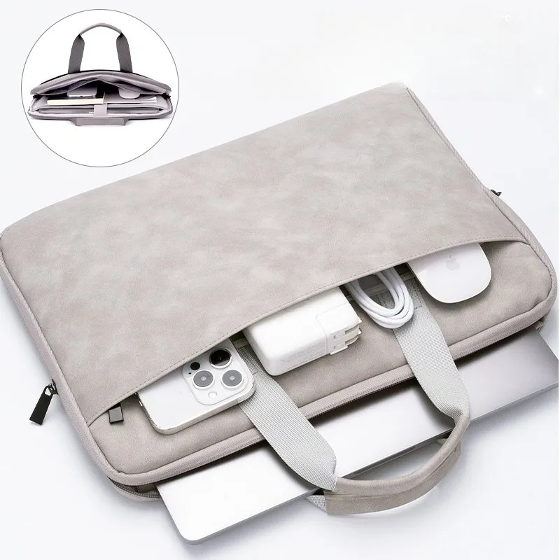 Solid Color Business Laptop Bag Tablet MacBook Air Pro 13 14 15.6 16 Inch Accessory Sleeve Case Splashproof Shockproof IPad Case