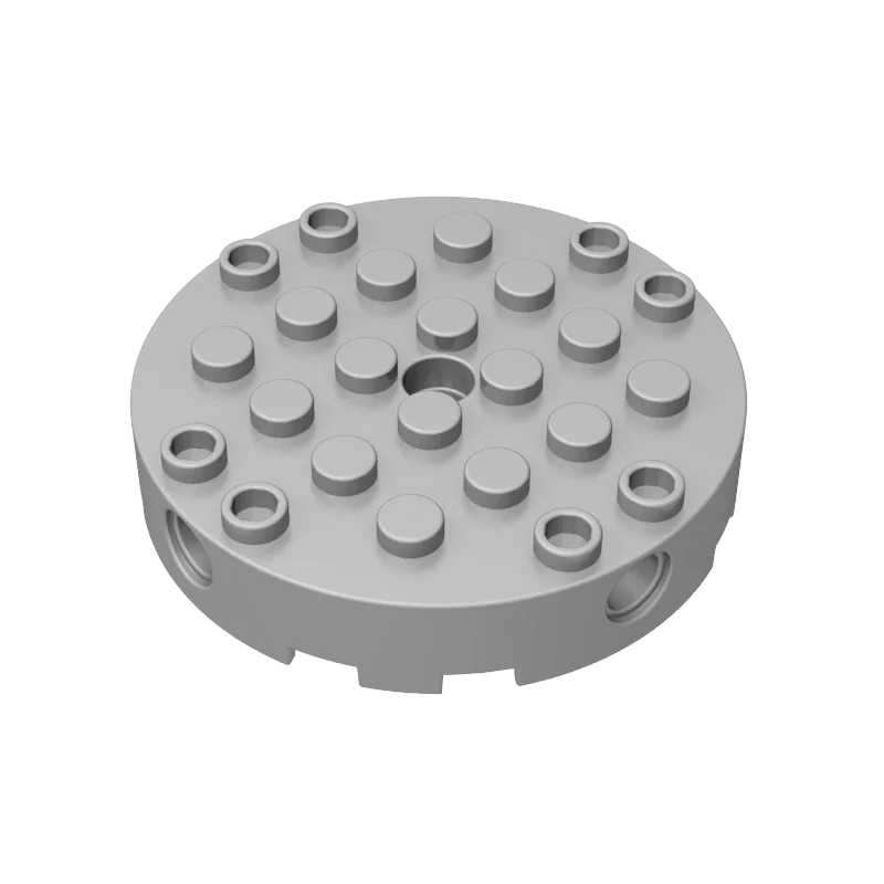 Gobricks 1 Pcs MOC Brick Round 6 x 6 with 4 Side Pin Holes and Center Hole Compatible With 18897 Model Building Blocks Parts Toy