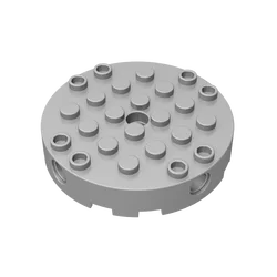 Gobricks 1 Pcs MOC Brick Round 6 x 6 with 4 Side Pin Holes and Center Hole Compatible With 18897 Model Building Blocks Parts Toy