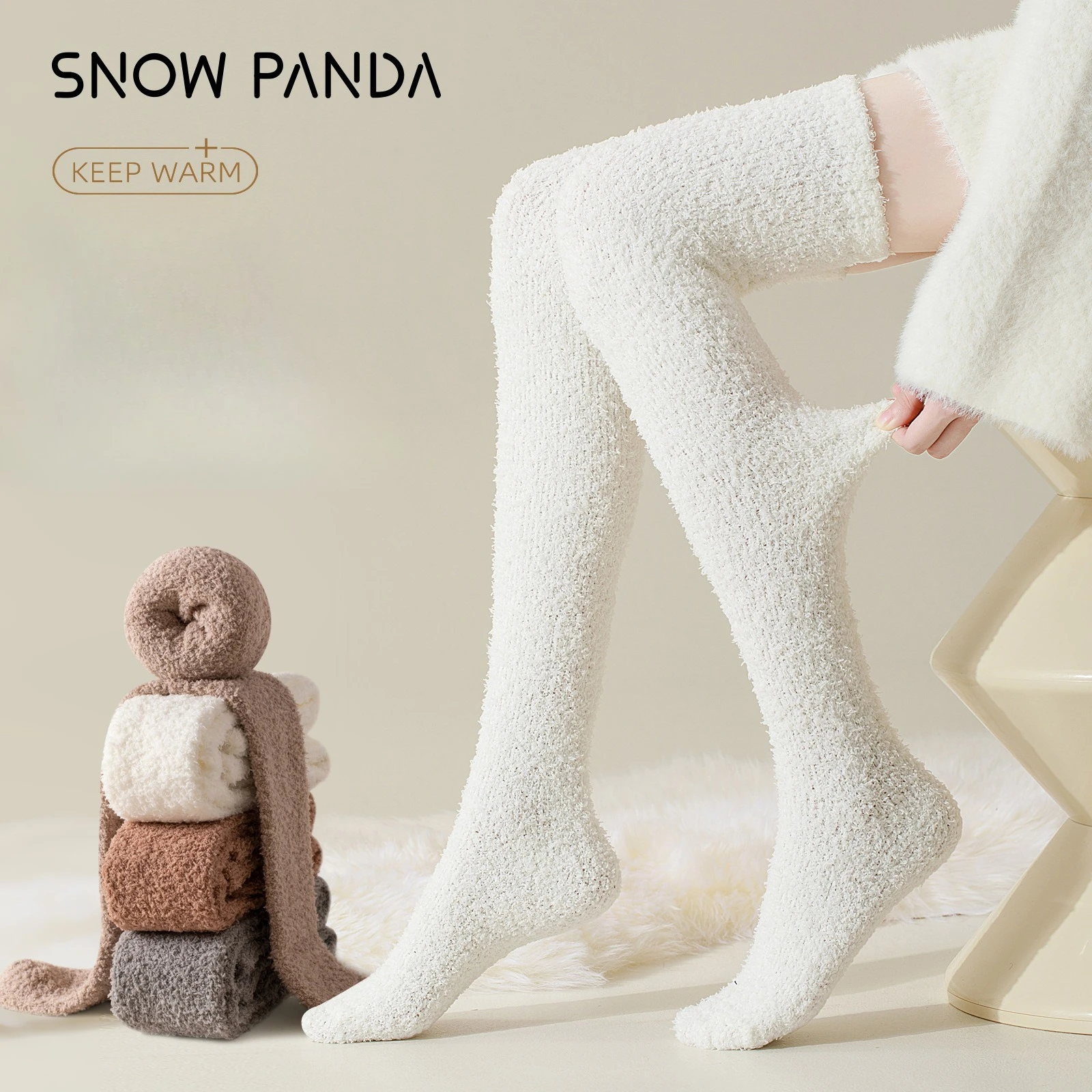 

Длинные теплые зимние женские чулки выше колена, черные, вязаные, из хлопка, толстые, термо, подарок