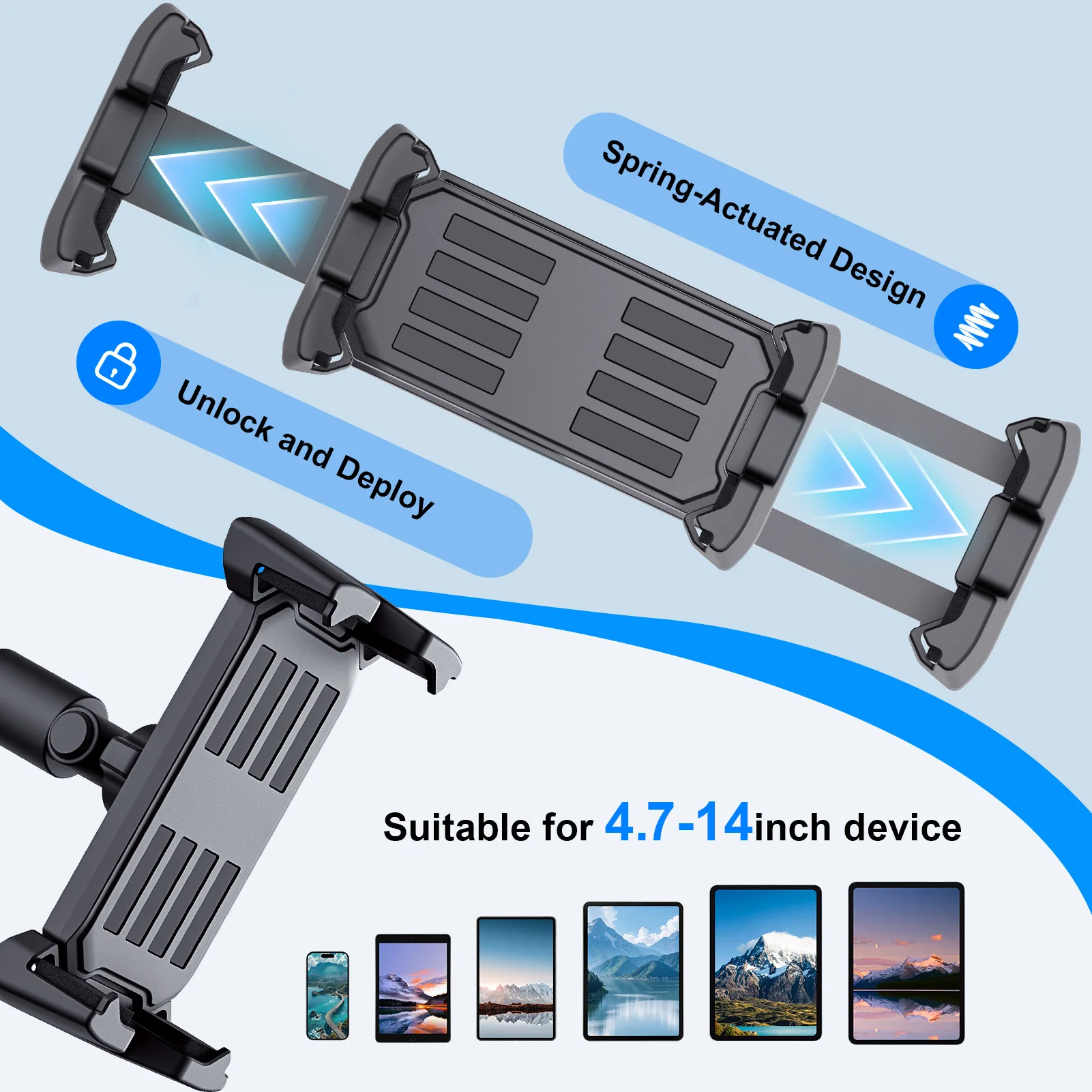 Floor Tripod Tablet Stand Height Adjustable Holder Mount Lazy Bracket for IPad Pro Air 12.9 Iphone 16 15 Max Samsung Cell Phone view 6