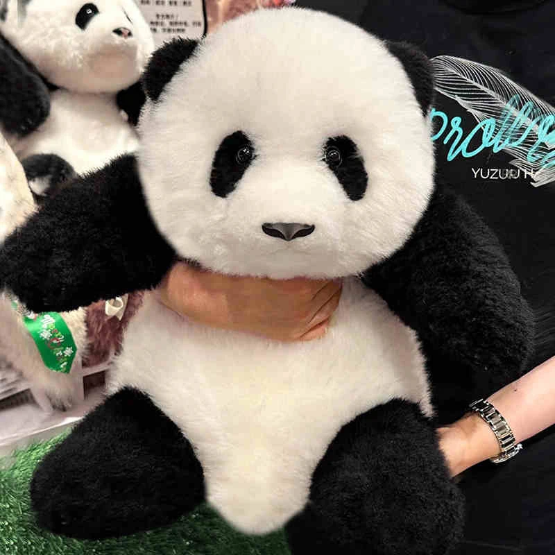 Puszysta panda HuaHua imitacja pluszowa lalka Kawaii miękkie zwierzę pluszowa poduszka do spania dla dziewczynek urodziny prezent na boże narodzenie Home Decor