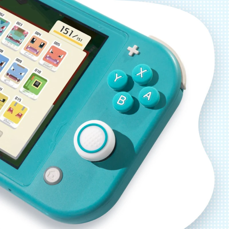 새로운 디자인 실리콘 소프트 D 패드 크로스 버튼 ABXY 키 스티커 스킨 케이스 스위치 라이트 NS 라이트 조이 콘 엄지 스틱 캡 커버