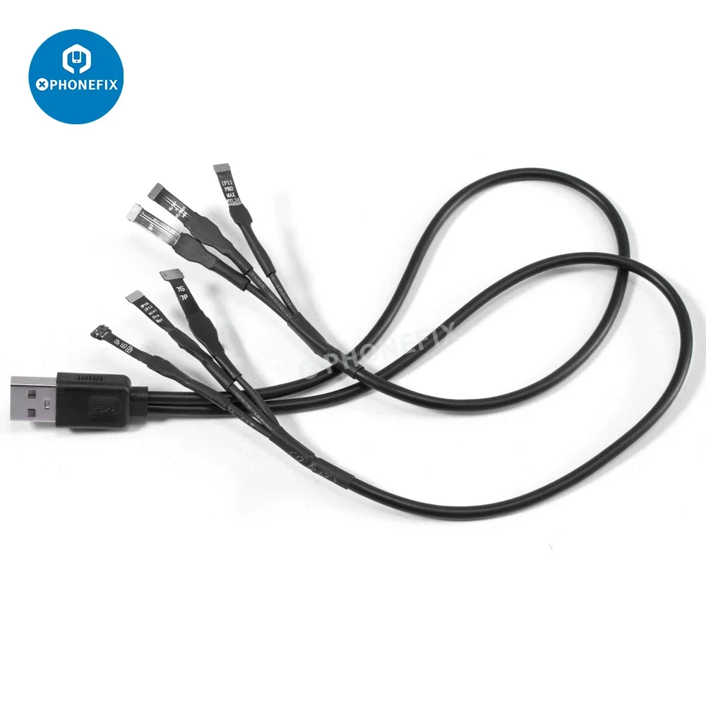 WYLIE Boot Line Cable de fuente de alimentación CC, reparación de placa base, Cable de alimentación 3A 1To2, Cable USB (6 Interfaces) para iPhone 6S-15 Pro Max