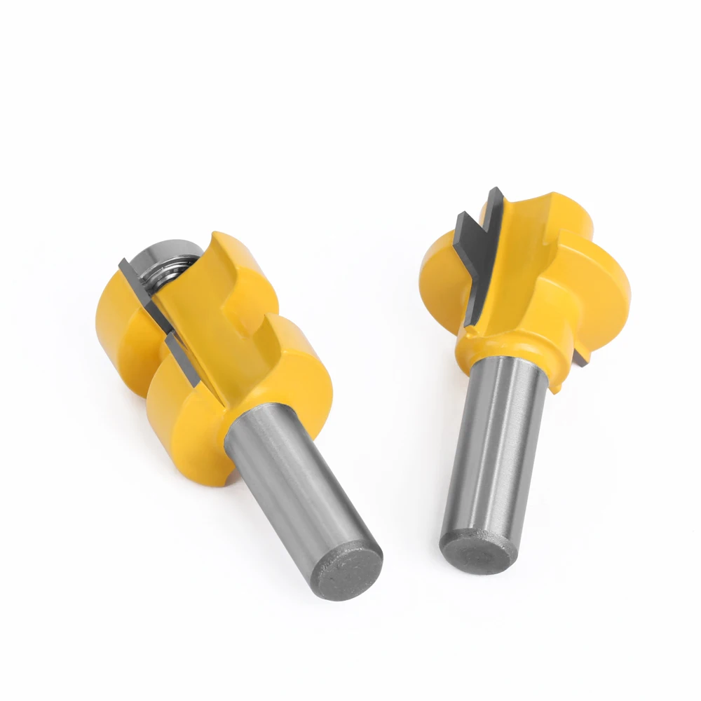 LA VIE 2 Chiếc 12Mm 1/2 Vỏ T-Khe Cắm Vòng Bi Vuông Răng Tenon Bit Dao Phay Khắc Router bit Bộ Cho Chế Biến Gỗ