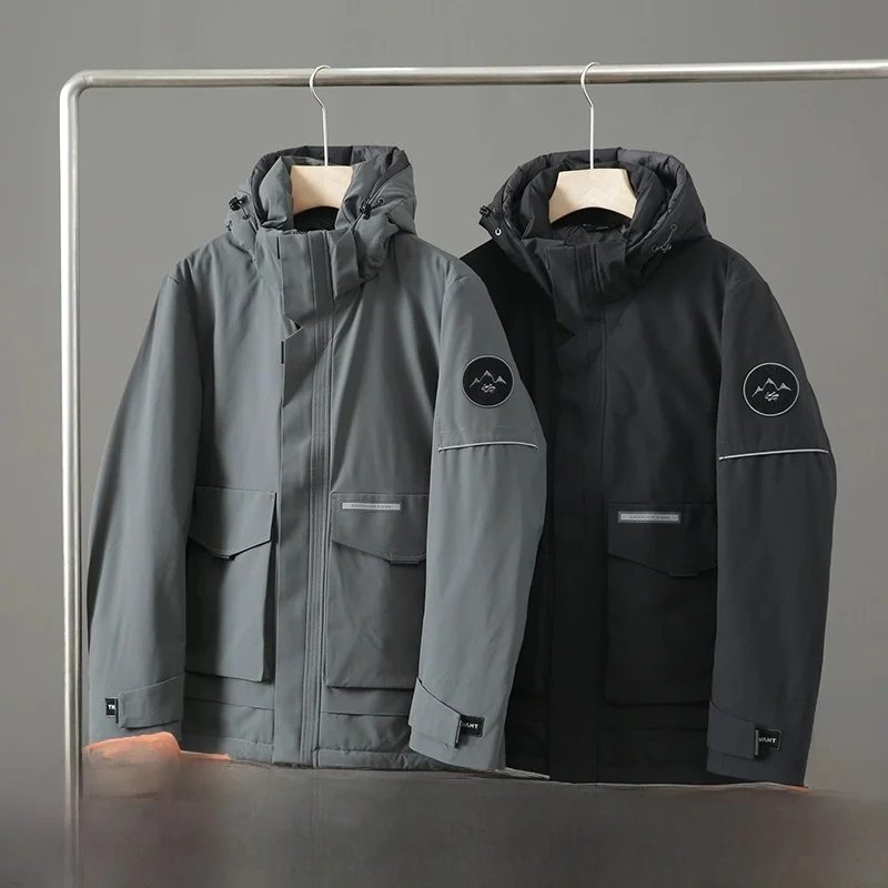 

High-End Luxury! 80 White Goose Down! Windproof Waterproof! Winter New Men's Anti-Cold Hooded down Jaet Trendy