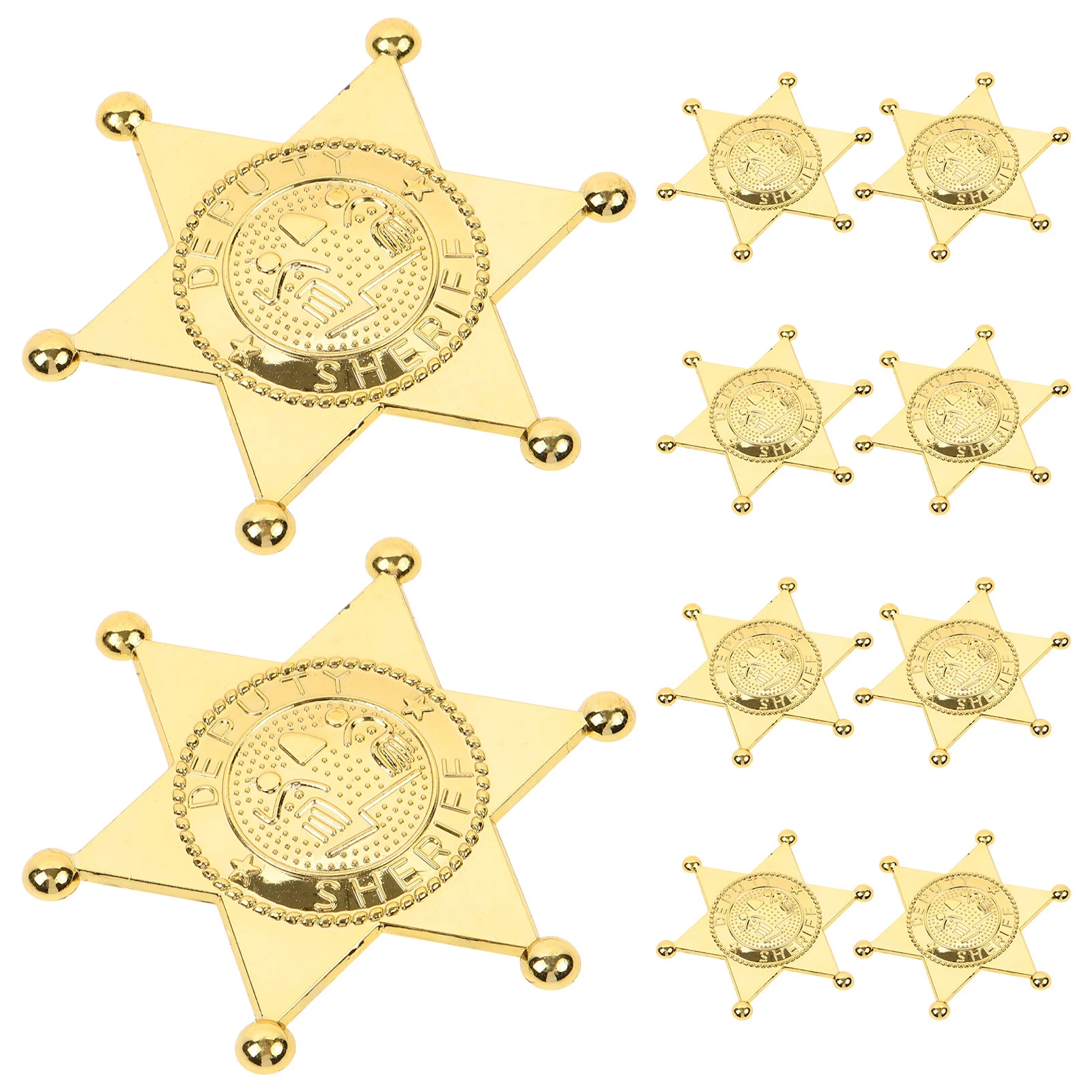 

10 Pcs Sheriff Badges Halloween Party Police Cosplay Favors Badge Prop Apparel Brooch Golden Western Police Vest Pin Cowboy Deco