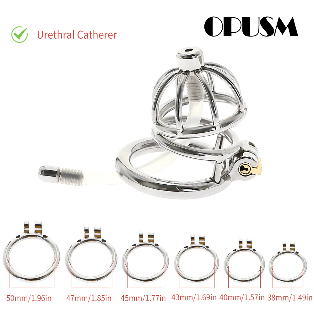 

BDSM Stainless Steel Male Chastity Device Super Small Short Penis Cock Cage With Stealth Lock And Urethral Tube Sex Toy For Men