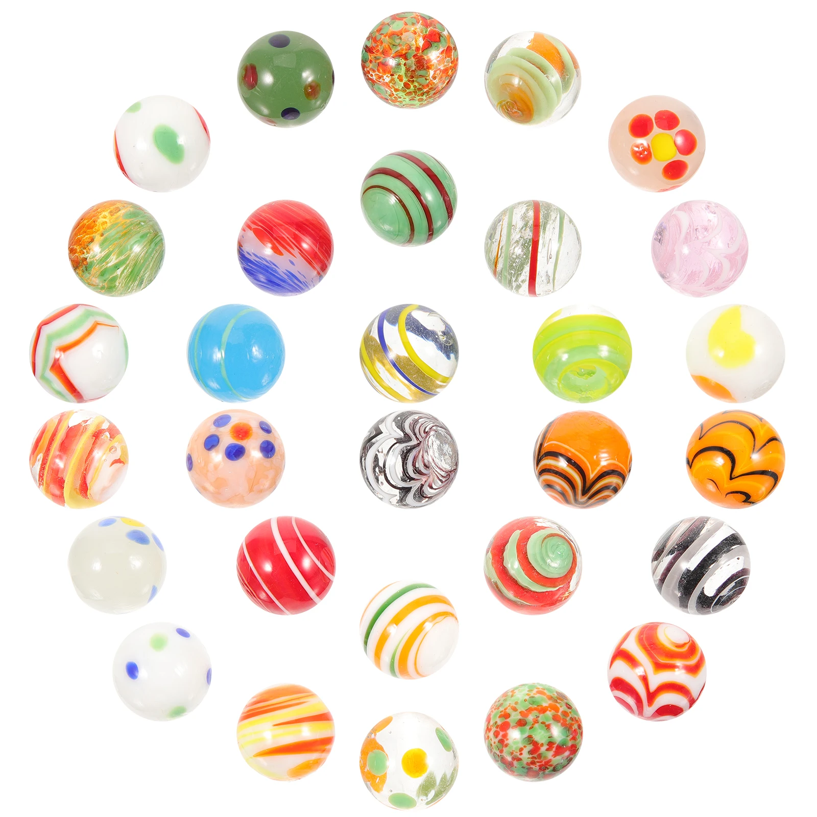

30pcs Colorful Ornaments Safe Glass Balls Glass Marbles Kids Gift Marbles Ornaments Set For Aquarium Decor