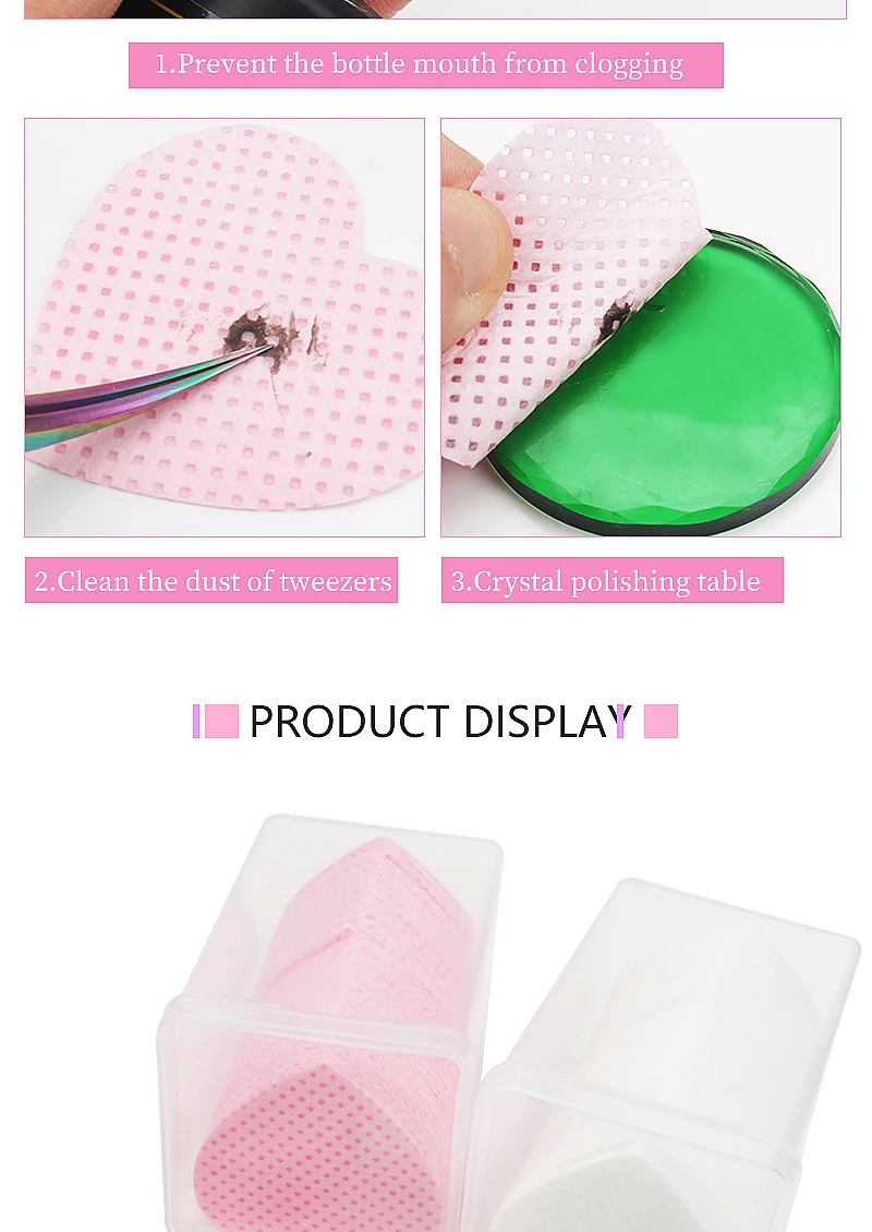 200 stücke Einweg Wimpern Verlängerung Kleber Reinigung Baumwolle Pads Herzförmige Make-Up Entferner Baumwolle Wischen Servietten Kosmetik Werkzeuge – Detail 9