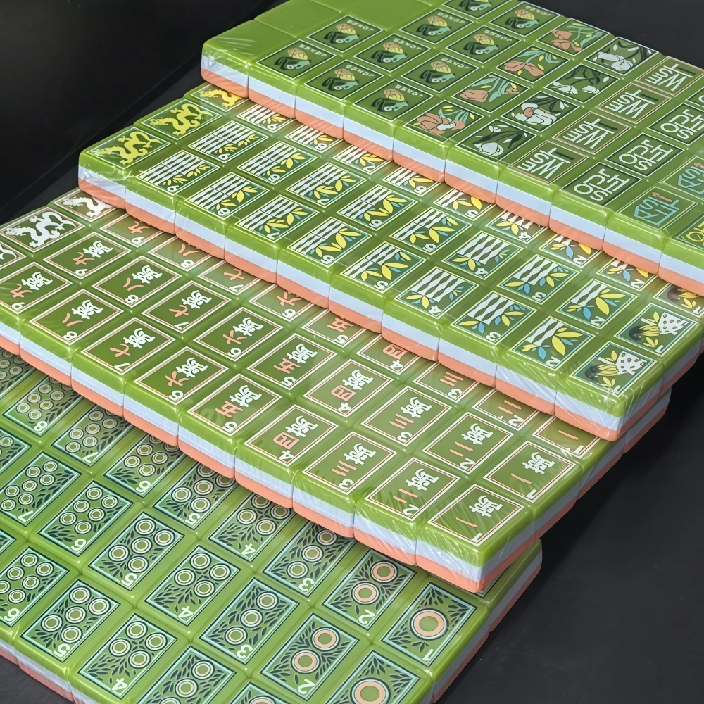 Hot Engraving Portable Mahjong Game Tiles 3 Layer Acrylic 160pcs American Mahjong Set for Adults Travel Leisure Board Game Gifts