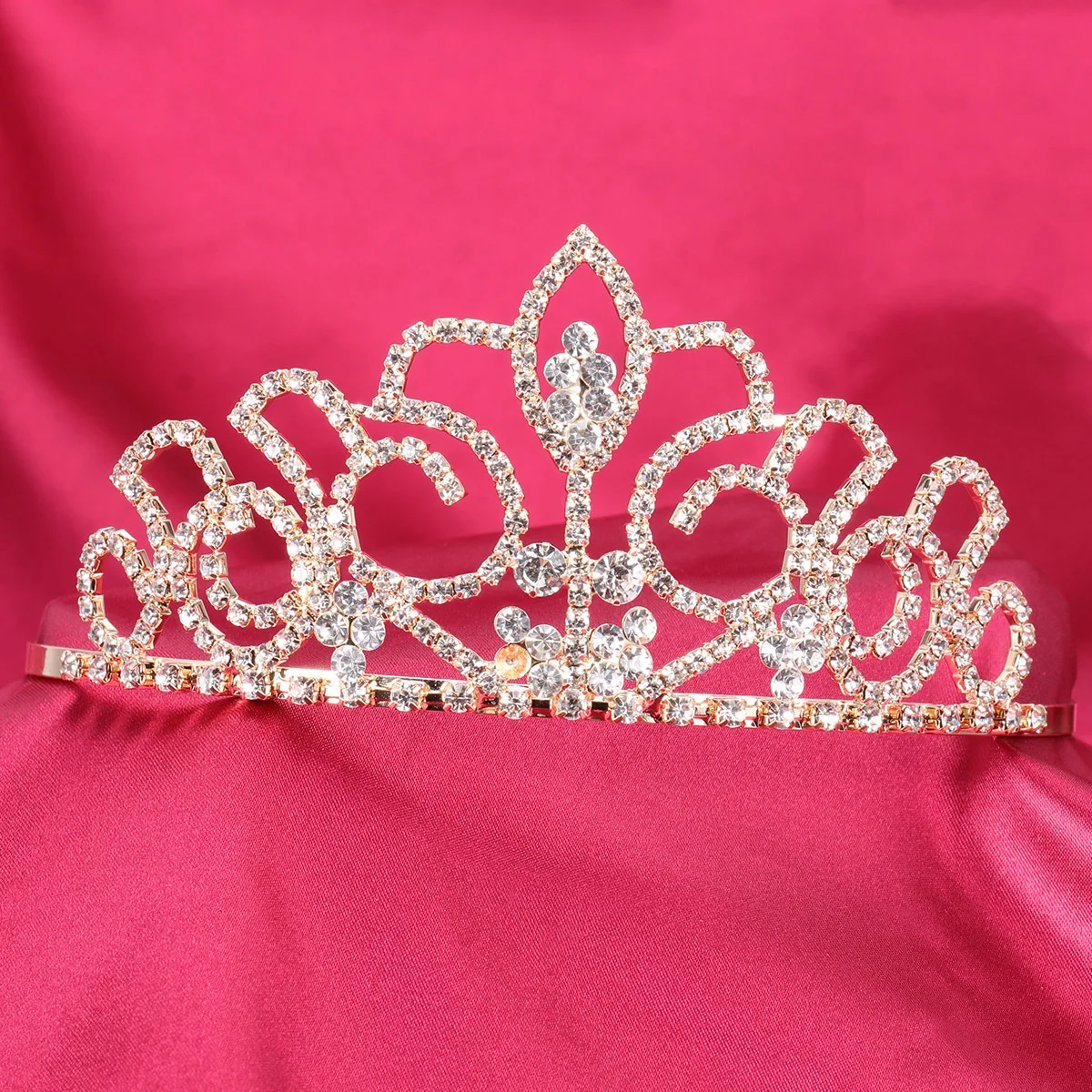 

Crystal Rhinestone Bridal Crown Headband Tiara Gold Elegant Shining Hair Comb for Wedding Prom Crystal Rhinestone Headband