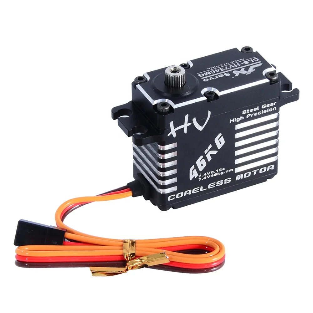 Servo JX CLS-HV7346MG 46KG HV Tahan Air dengan Gear Baja, Cangkang Aluminium CNC Penuh, Servo Digital Tanpa Inti untuk Motor Suku Cadang Kapal RC