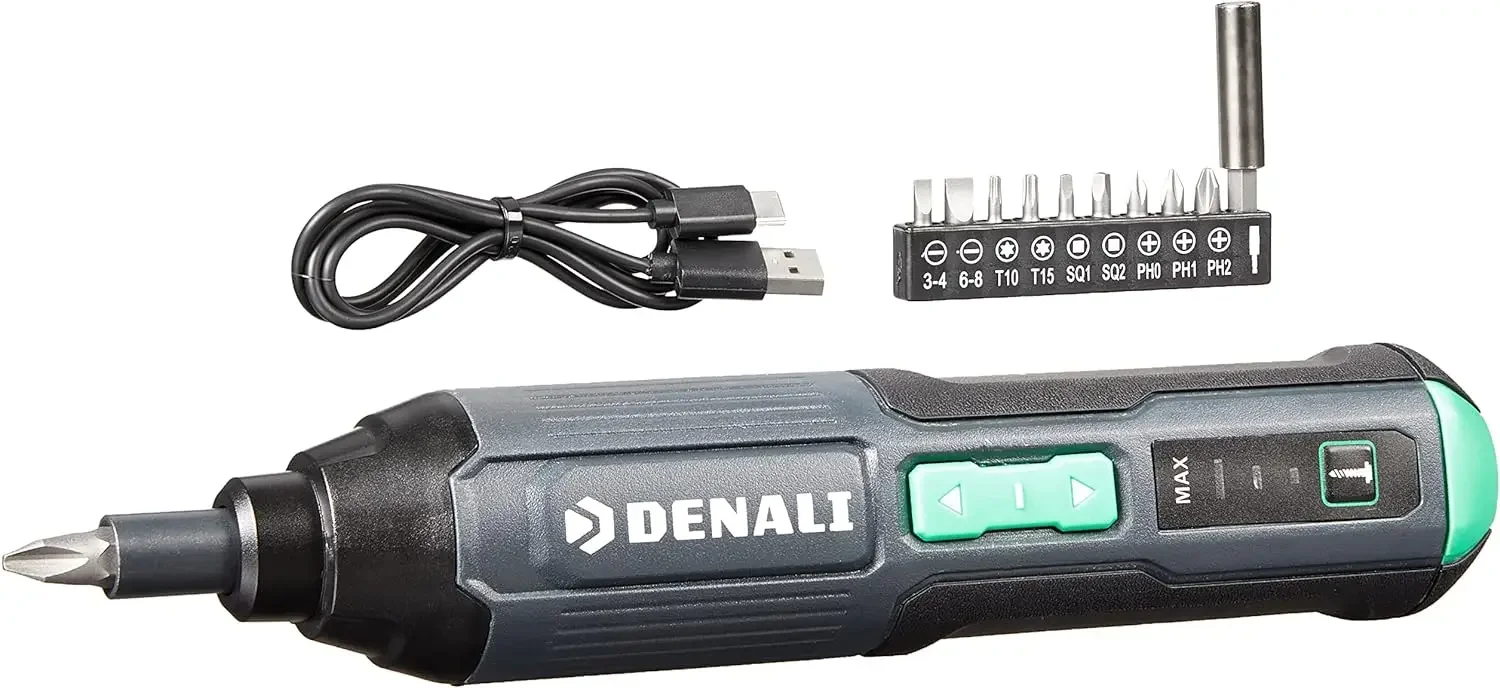 

Denali by SKIL 4V Cordless Stick Screwdriver with 10-Piece Bit Set and USB Cable