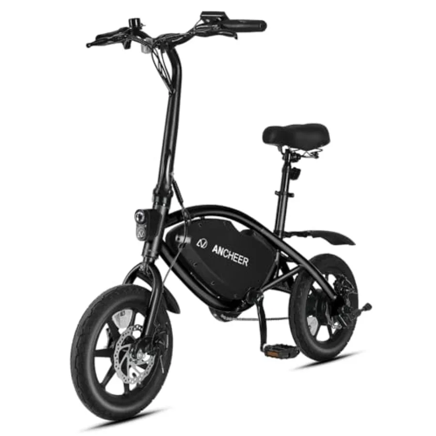 

14 Folding Electric Bike for Adults: Aluminum Frame, Matte Black, 19.8MPH Speed 350W Motor with Cruise Control