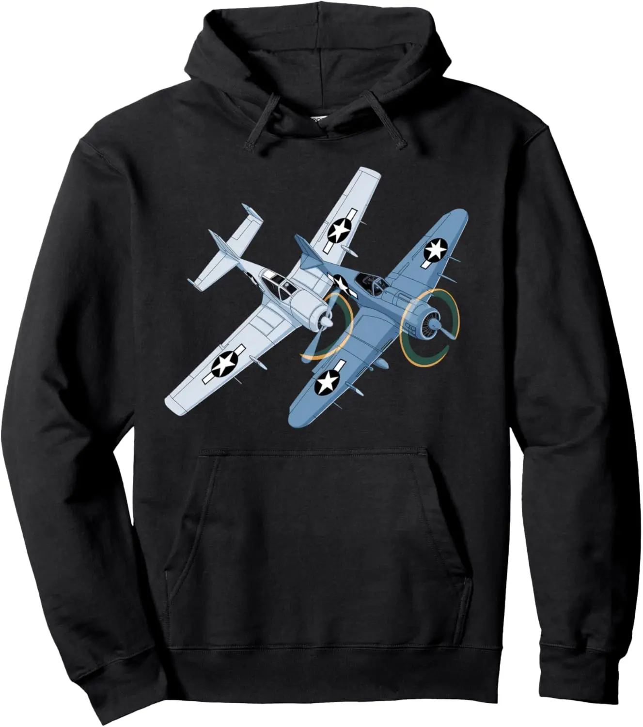 

WW2 Warplanes B-17 P51 Mustang F4U Corsair Vintage Pullover Hoodie