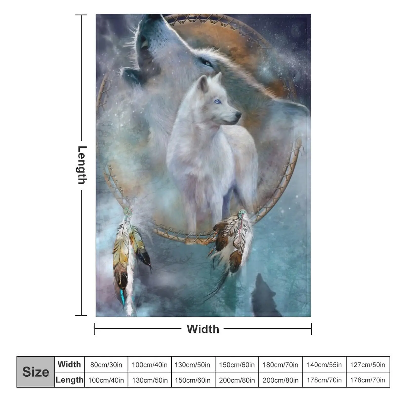 Spirit Of The White Wolf Throw Blanket Furry Picnic Quilt sofa bed Blankets