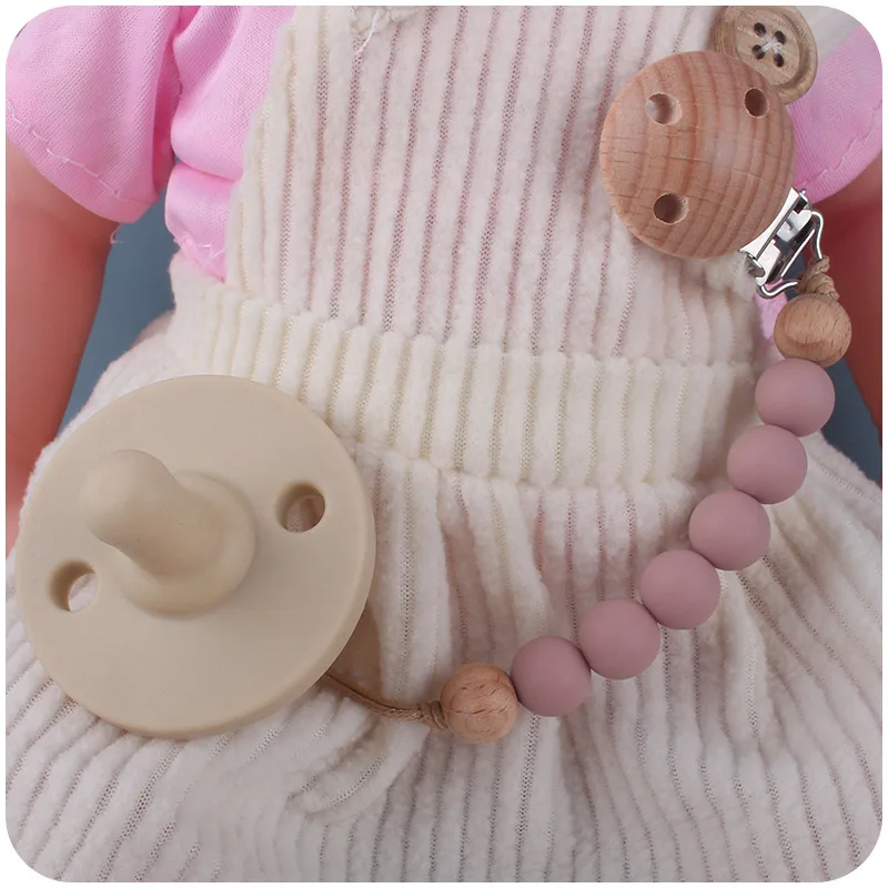 Baby Pacifier Clips Silicone Beads Infant Nipple Appease Soother Chain Clips Dummy Holder Nipple Clip Anti-drop Chain