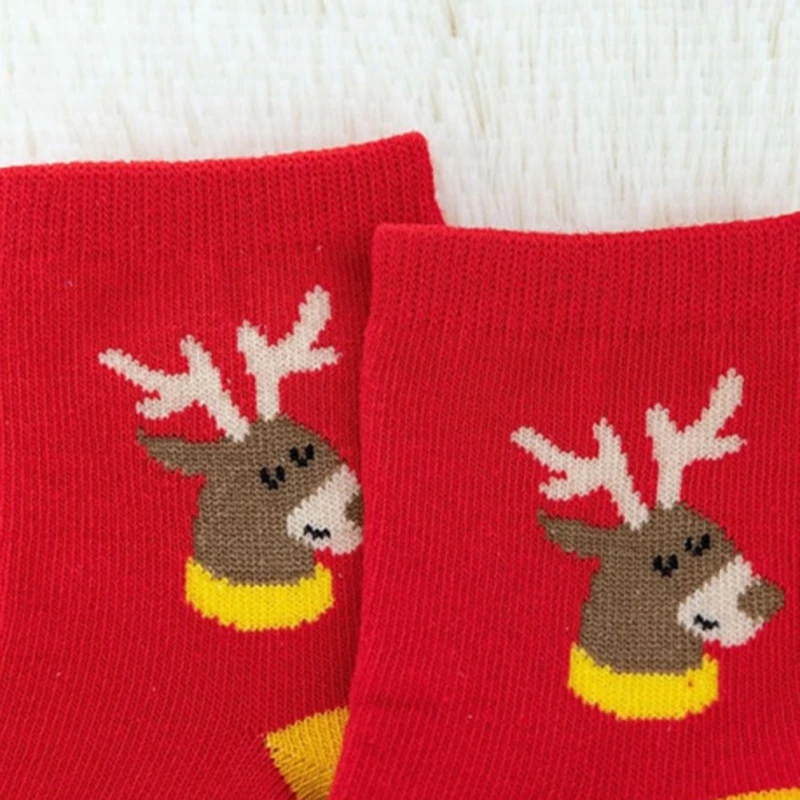 5Pair Christmas Socks for Kids Warm Cotton Baby Boys Girls Infant Socks Christmas Gift New Year Santa Cartoon Sock 1-12Y