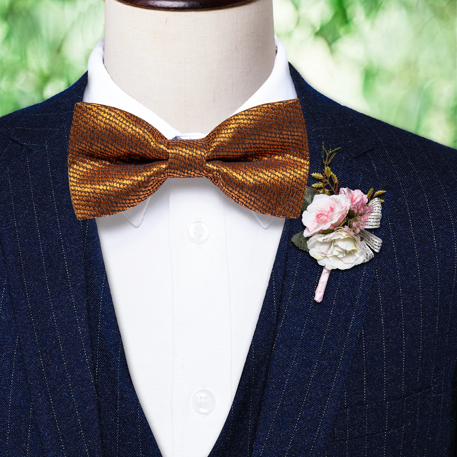 

Wedding Pre-tied Bowties for Man Shirt Accessories Marriage Silk Gold Red Paisley Men Necktie Butterfly Blue Green Striped Knots