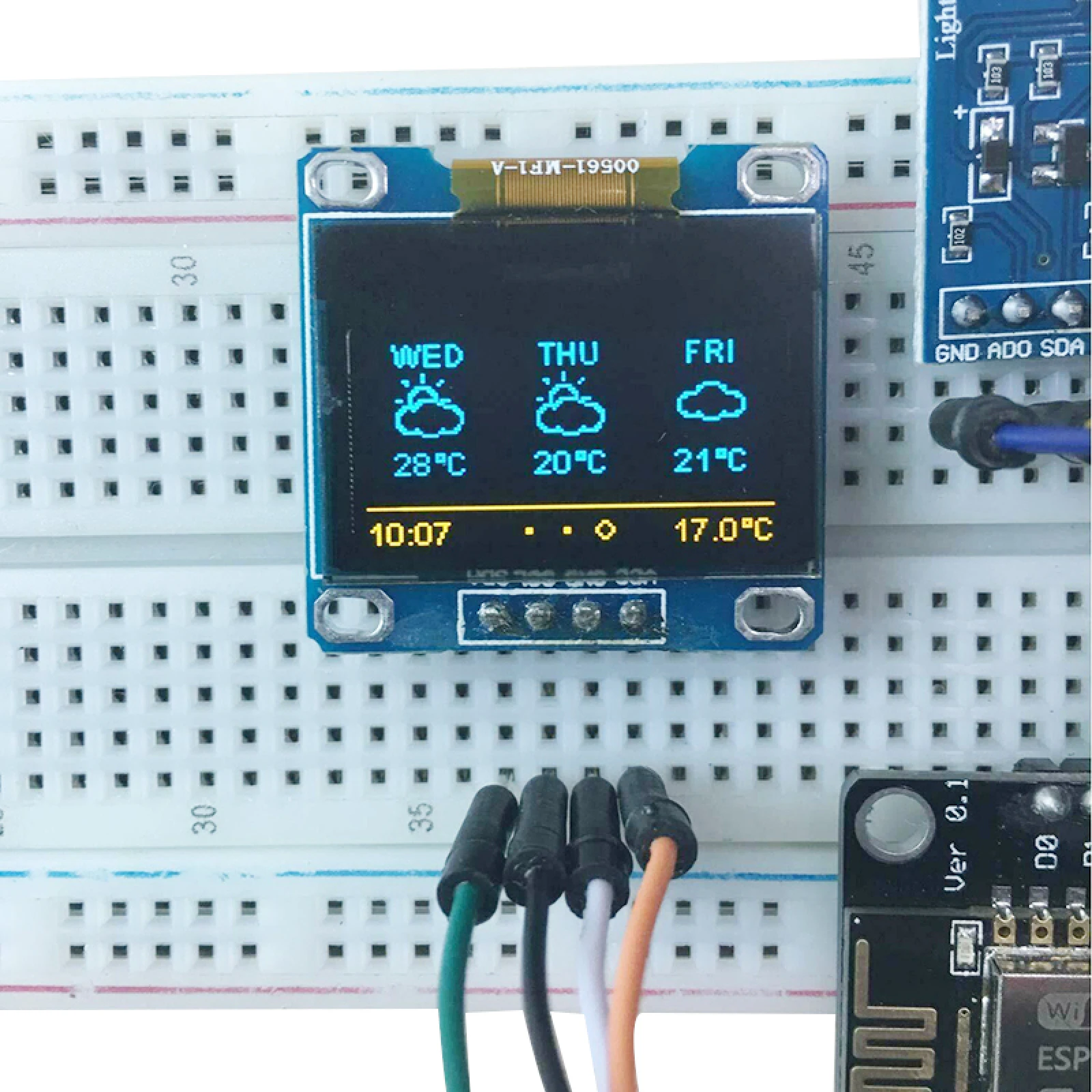 Weather Station ESP8266 Kit For Windows OS w/DHT11 BMP180 Sensors Temperature Humidity Atmosphetic Pressure LCD Display Kit