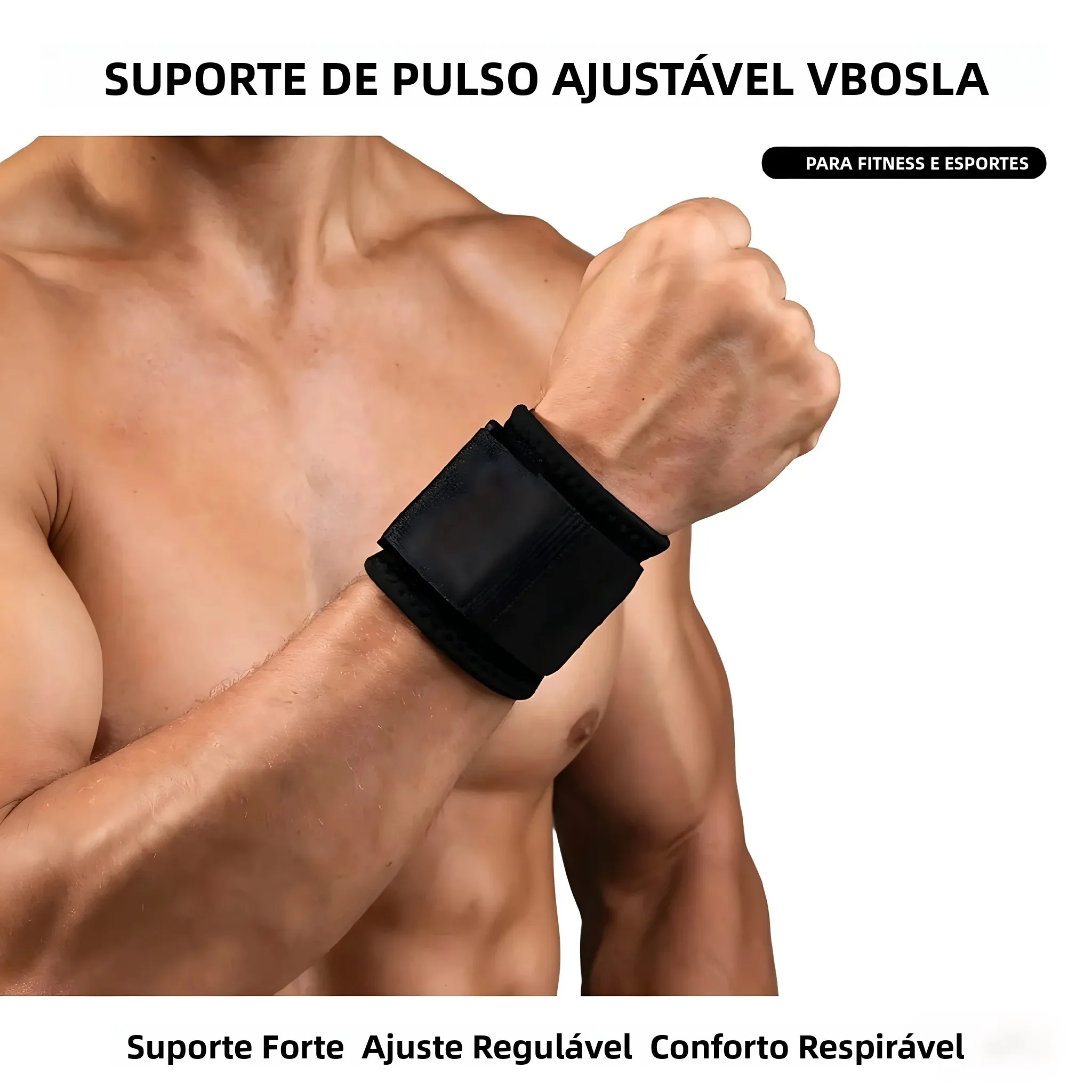 Faixas de Pulso Profissionais Respiráveis para Levantamento de Peso, Suporte Ajustável para o Pulso com Alça para o Polegar para Treino, Musculação e Fitness