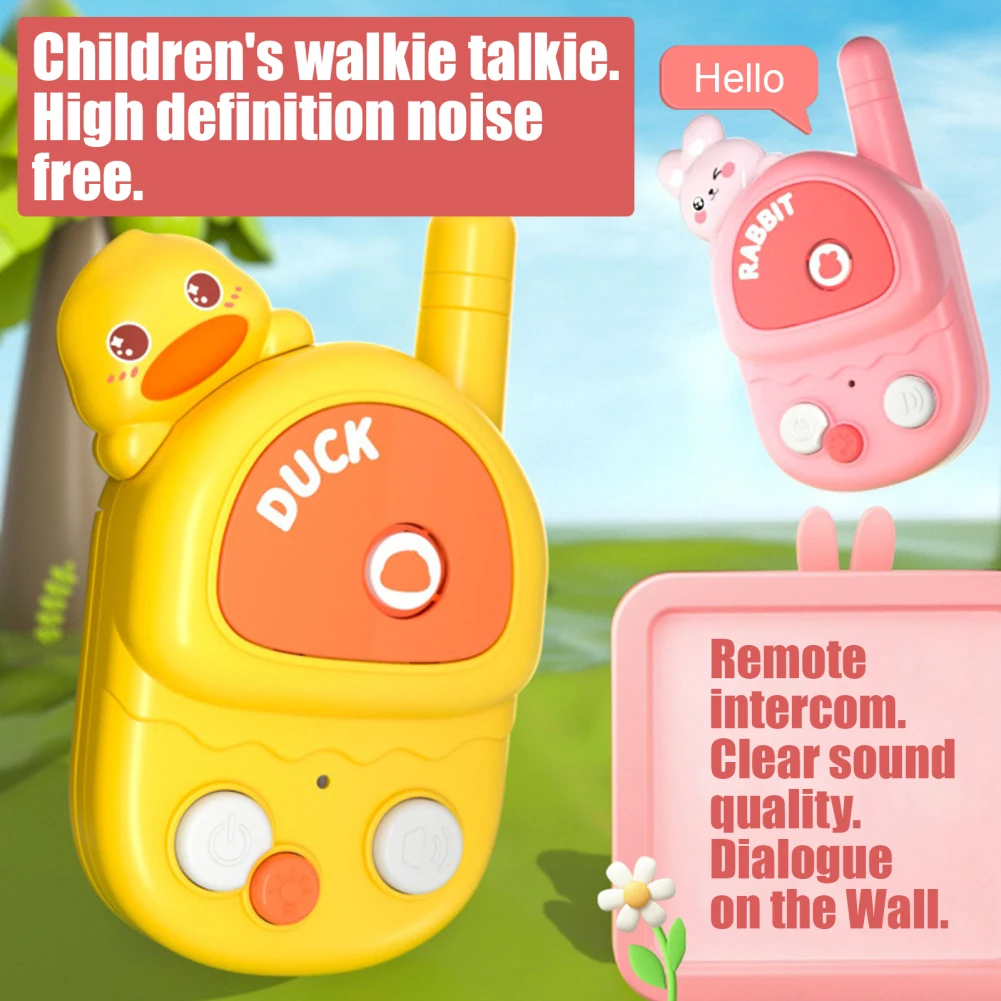 2 Pack Kids Cartoon Walkie Talkie Toy Cute Duck Rabbit Walkie Talkie With Flashlight Interactive Toy Gifts