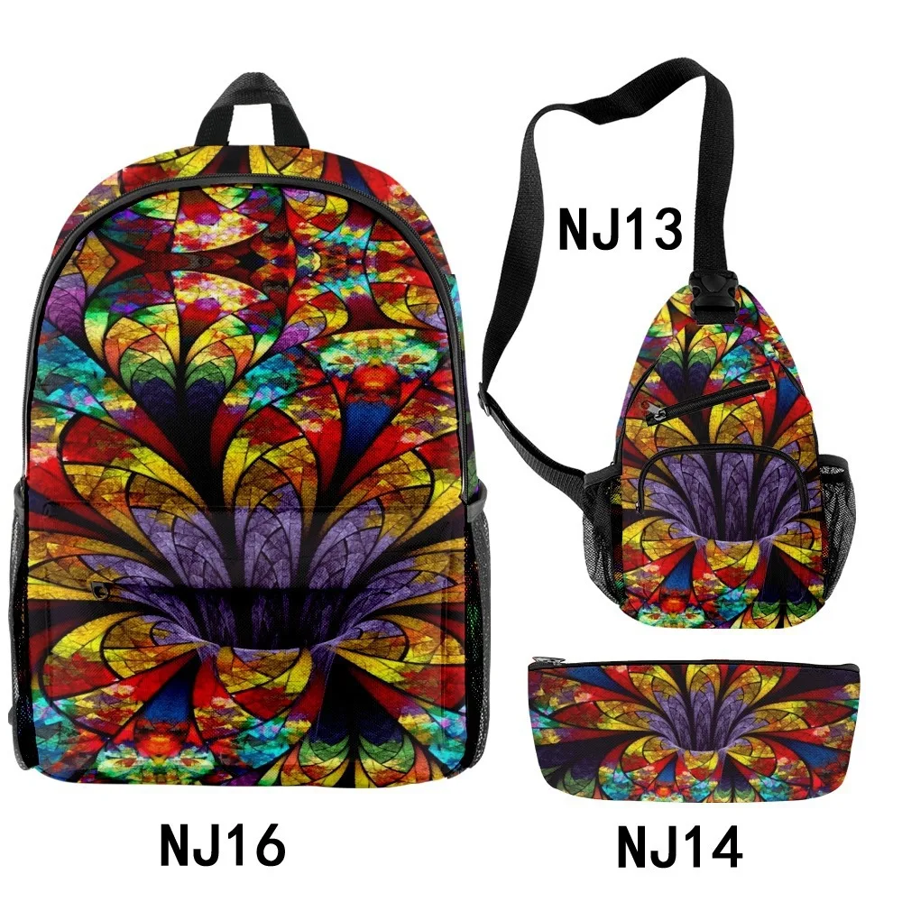 

Hip Hop Popular Funny Abstract patterns 3D Print 3pcs/Set pupil School Bags Travel Laptop Backpack Chest Bag Pencil Case