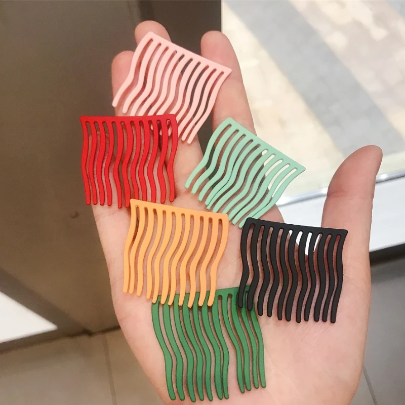 

Candy Color Hair Comb Small Hair Clip Headwear for Thin Hair Accessories for Women Korean Rubber Paint Hairpin 4*3.5cm Wholesale