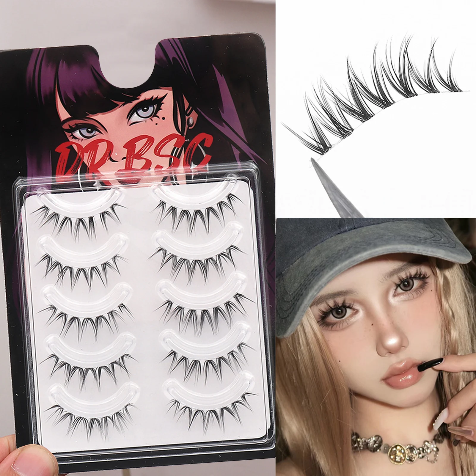 5 Pair Simulation Cosplay Foxes False Eyelashes Ultralight Natural Look Eyelash Extension For Fashion Party Enlarge Your Eyes