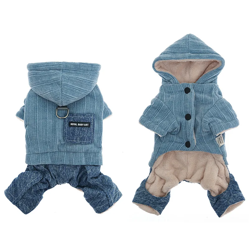 厚くて暖かい犬の服、ペットの服、ジャンプスーツ、ロンパース、アパレル、子犬、ポメラニアン、プードル、ビション、シュナウザー、小型犬の服、冬