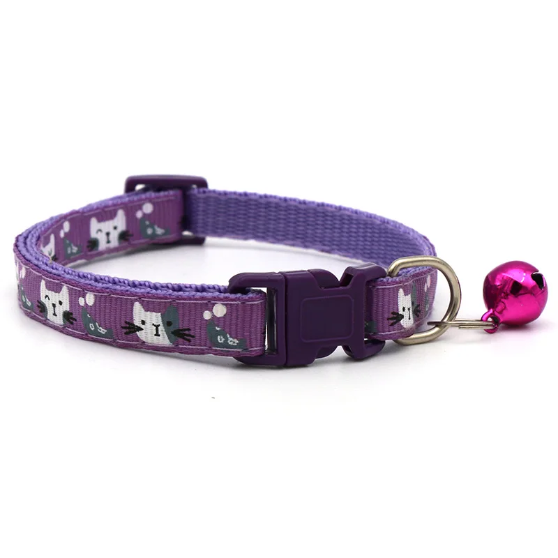 Pet Accessories Dog Cat Collar Bell Colorful Cats Pattern Adjustable Collars For Puppy Kitten DIY Small Animal