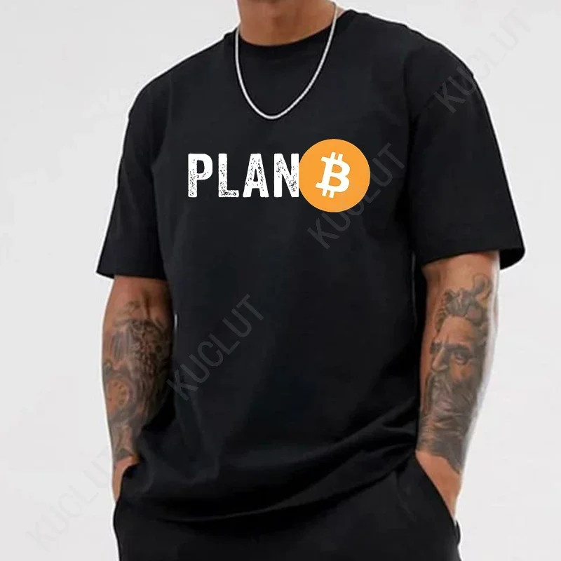 Men Plan B Cryptocurrency Bitcoin Funny T Shirts for Men Tops Classic Men Fashion Street T-Shirt Short Sleeve Tees Birthday Gift - view 2