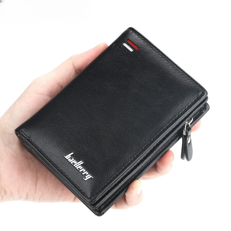 

Vintage Men Leather Luxury Wallet Short Slim Male Purses Money Clip Credit Card Dollar Cow Leather Wallet Mens Card Purse